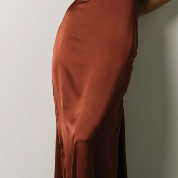 Baltic Born Sydney Satin Dress Cinnamon - Picture 5 of 5